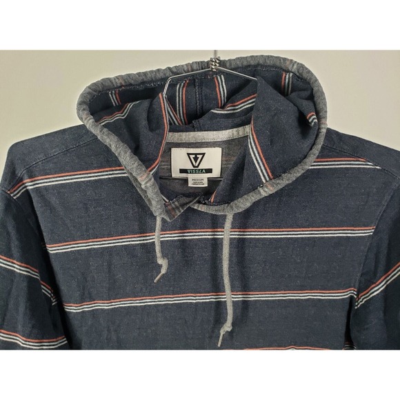 Vissla Decker Washed Hoodie Mens Medium Blue‎ Multi Color Striped Street Fashion - Picture 5 of 14